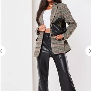 Checked boyfriend blazer coat jacket
